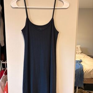 Brandy Melville Navy Ribbed Mini Slip Dress